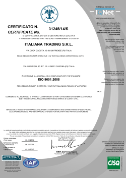 ISO 9001 - Italiana Trading