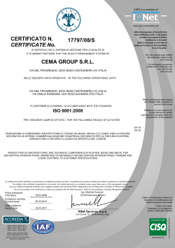 Certificato ISO CEMA