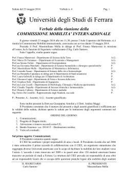 Verbale del 23 maggio 20014 - Università degli Studi di Ferrara