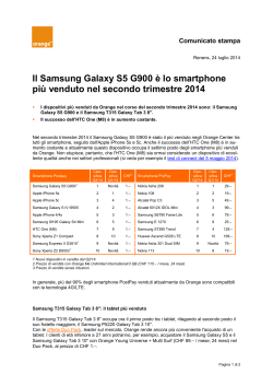 Il Samsung Galaxy S5 G900 è lo smartphone più venduto