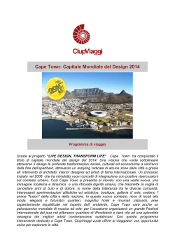 Cape Town: Capitale Mondiale del Design 2014