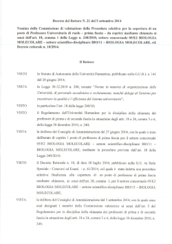 DR nomina commissione