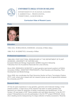 Curriculum Vitae of Rossini Laura