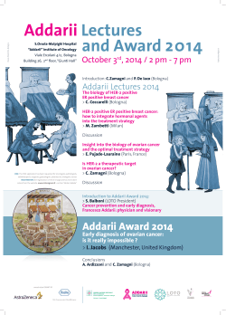 Addarii Lectures and Award 2014 - Policlinico S.Orsola