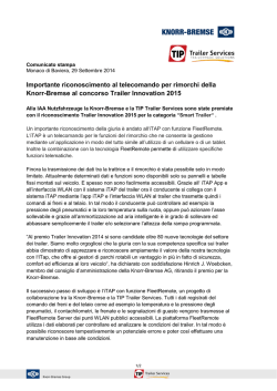 Importante riconoscimento al telecomando per - Knorr
