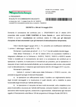 Decreto n. 804 del 14 maggio 2014 - Regione Emilia