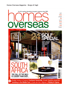 Homes Overseas Magazine – Borgo di Vagli
