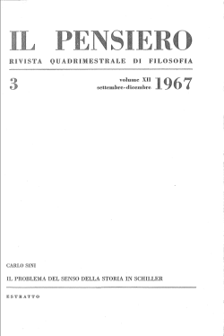 Il problema del senso della storia in Schiller