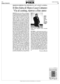 Il film-fiaba di Marco Luca Cattaneo Via al casting, riprese a fine anno