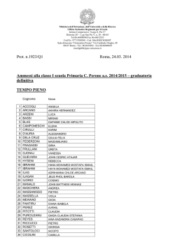 Graduatoria definitiva ammissioni alle classi prime a.s. 2014-2015