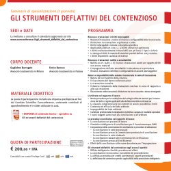GLI STRUMENTI DEFLATTIVI DEL CONTENZIOSO