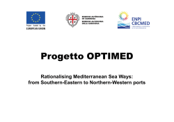 Presentazione OPTIMED - Regione Autonoma della Sardegna