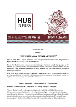 Hub in Fiera 2014 - Eventi a Levante_comunicato