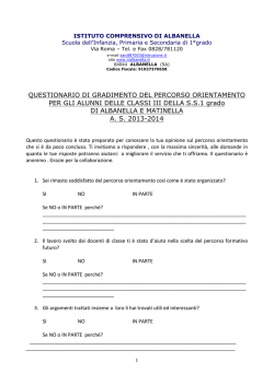 I.C Albanella questionario alunni classi III 2014