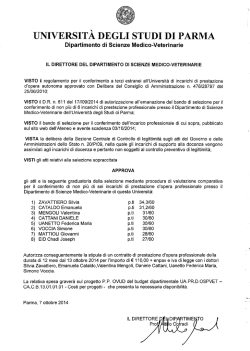 graduatoria - Universit&agrave; degli Studi di Parma