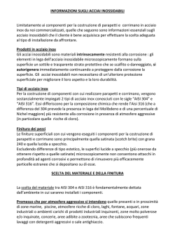 Informazioni essenziali sugli acciai inossidabili