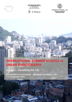 INTERNATIONAL SUMMER SCHOOL IN URBAN ETHNOGRAPHY