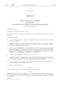 Direttiva 2014/93/UE della Commissione, del 18 luglio