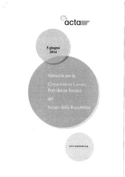 Memorie ACTA (920 Kb) - Senato della Repubblica