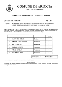 PROVINCIA DI ROMA - Comune di Ariccia