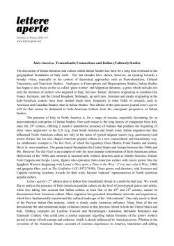 Italo-America. Transatlantic Connections and Italian (Cultural) Studies