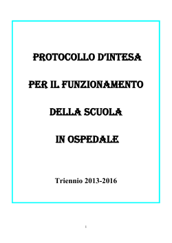 Protocollo Scuola Ospedale 2013_2016