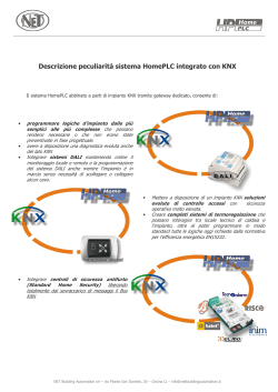Descrizione peculiarità sistema HomePLC integrato con KNX