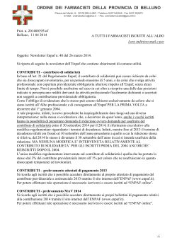 aggiornamenti ENPAF - Federazione Ordini Farmacisti Italiani