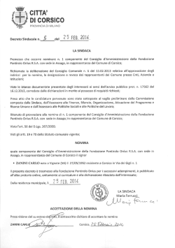 Decreto sindacale di nomina