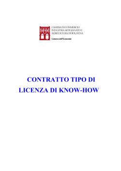 LICENZA KNOW-HOW - Camera di Commercio di Bologna
