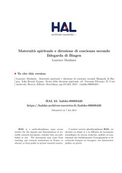 Maternità spirituale e direzione di coscienza secondo - Hal-SHS