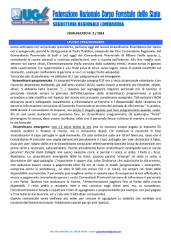 il Comunicato - UGL Corpo Forestale