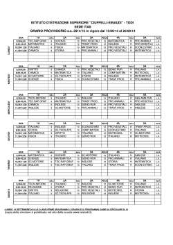 ORARIO PROVVISORIO ITAS A.S. 2014-15