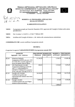 ISTITUTO COMPRENSIVO “LAZZARO SPALLANZANI” Via Cima d