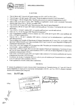 Graduatoria - Universit&agrave; degli Studi di Catania