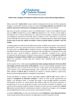 Gold for Kids: il progetto di Fondazione Umberto Veronesi a