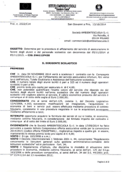 Determina per la procedura di affidamento del