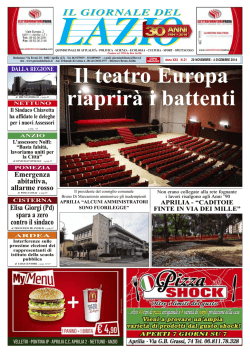 Il teatro Europa riaprir&agrave; i battenti
