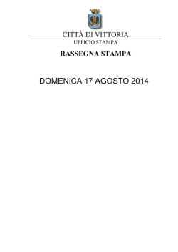 DOMENICA 17 AGOSTO 2014
