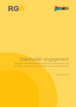 Indagine RGA sul coinvolgimento degli stakeholder
