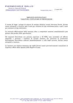 Taratura contatori impianti fotovoltaici - Piermichele Gallo