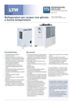 Refrigeratori per acqua con glicole a bassa temperatura