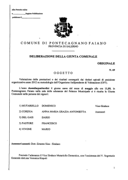 Delibera G.M. n. 69 del 09-05-2014 Valutazione delle prestazioni e