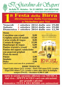 festa birra 3-4-5 ottobre - Il Giardino dei Sapori Nichelino