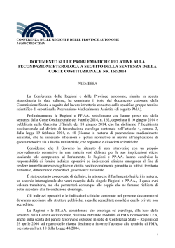 documento sulle problematiche relative alla fecondazione eterologa