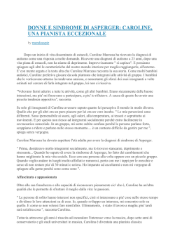 DONNE E SINDROME DI ASPERGER: CAROLINE