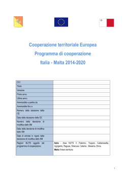 Cooperazione Territoriale Europea_Bozza PC Italia Malta 2014-2020