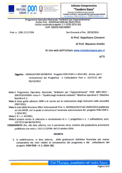 Graduatorie Definitive - Progetto PON FESR E-1