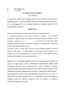 IL TRIBUNALE DI TORINO _, Sena. GIPIGUP