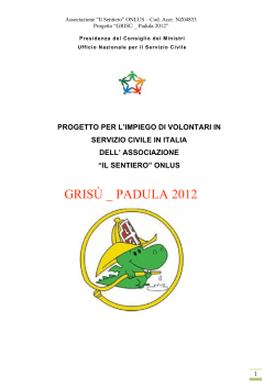 GRISÙ _ PADULA 2012 - Associazione Onlus – Il Sentiero